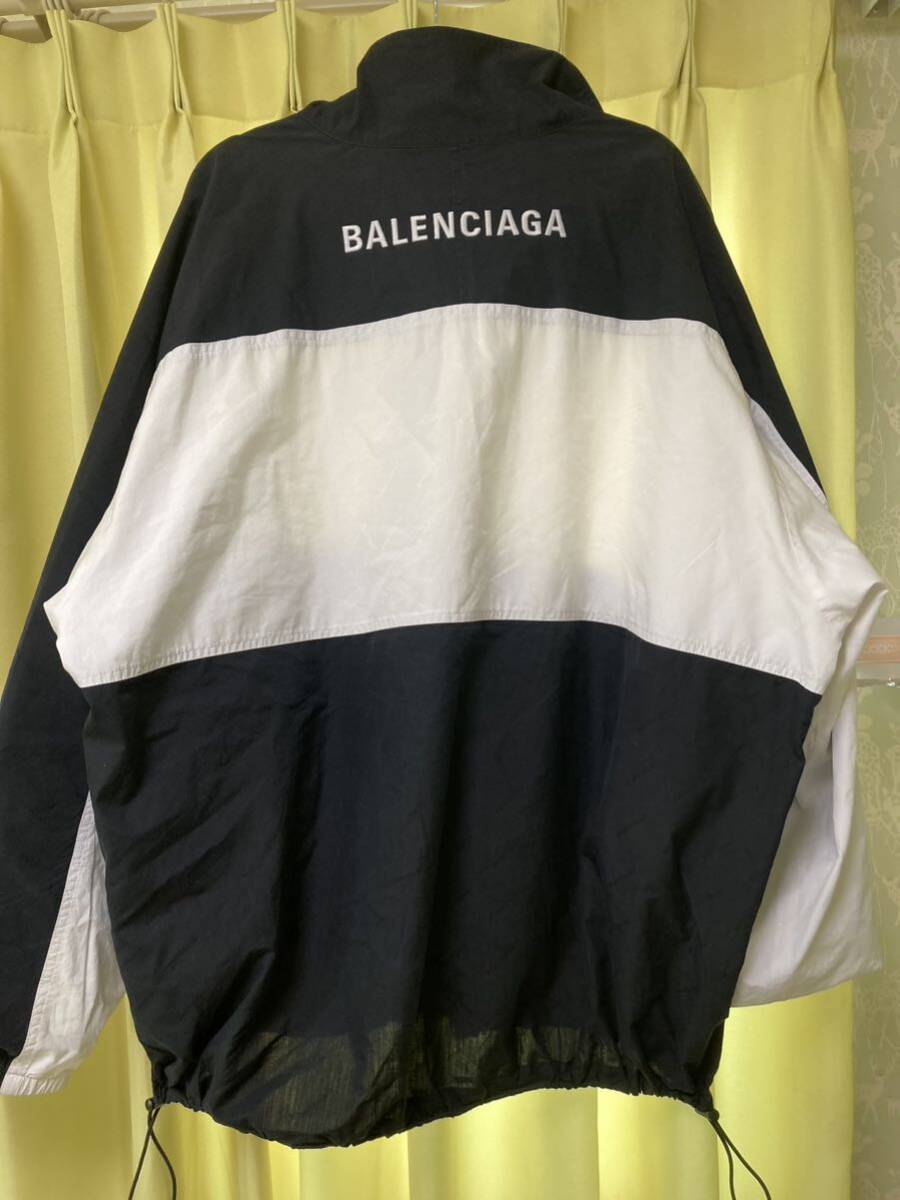 希少 美品 BALENCIAGA バレンシアガ ジップアップ ジャケット ホワイト×ブラック サイズ46 _画像3