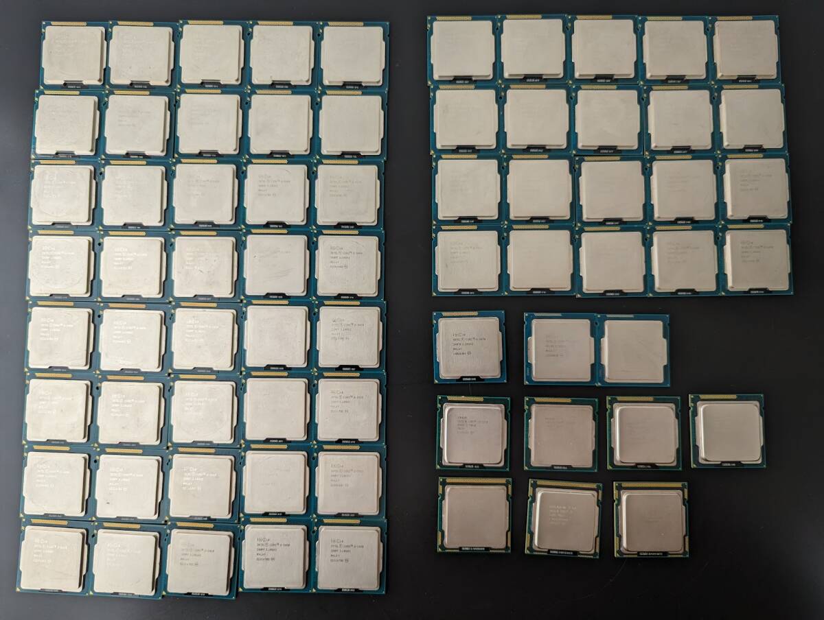 ジャンク 動作未確認 CPU 70枚 まとめ 大量 インテル INTEL CORE i5-3450×60/i5-4570×2/i5-3470×1 他 PCパーツ ジャンク 現状の画像1