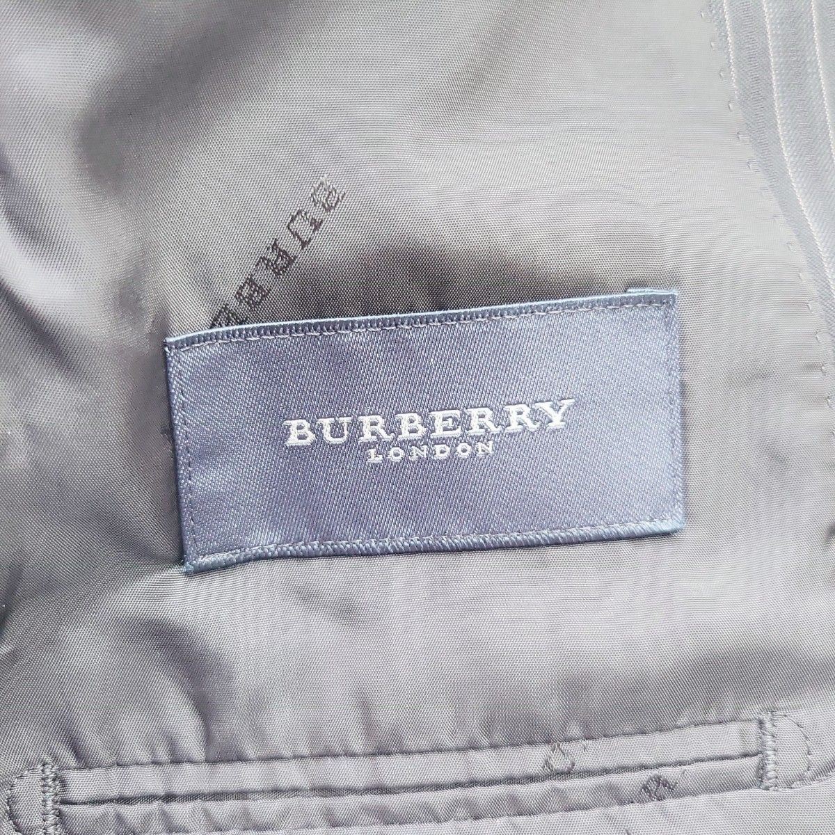 BURBERRY LONDON テーラードジャケット シルク混 シャドーロゴ L