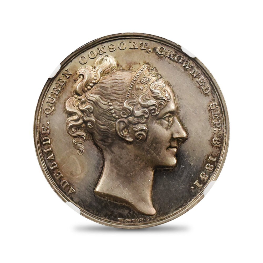 【★１円スタート】イギリス 1831 ウィリアム4世 戴冠記念 銀メダル NGC UNC DETAILS BHM-1475の画像2