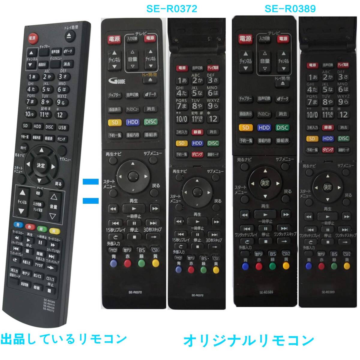 ブルーレイディスクレコーダー用リモコン fit for 東芝 SE-R0372 SE-R0389 SE- R0415 SE-R0428_画像2