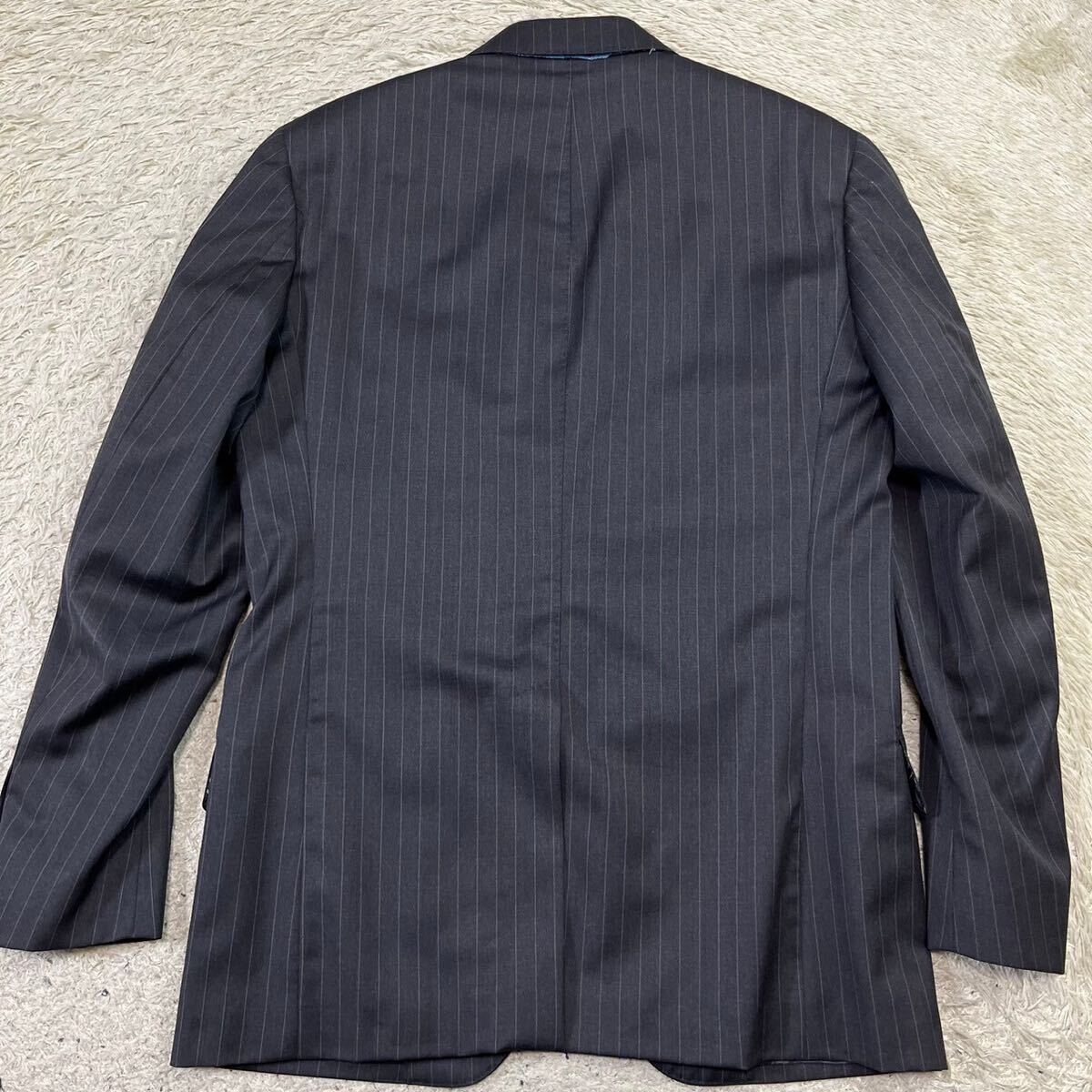 エトロ【贅の極】ETRO スーツ セットアップ テーラードジャケット ペイズリー ストライプ グレー M位の画像8
