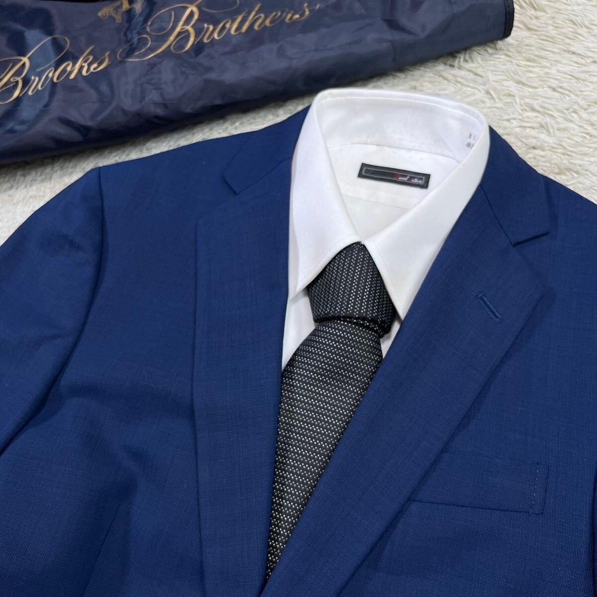 ブルックスブラザーズ レダ【最高級の逸品】Brooks Brothers REGENT スーツ セットアップ テーラードジャケット ブルー 青 M位の画像3