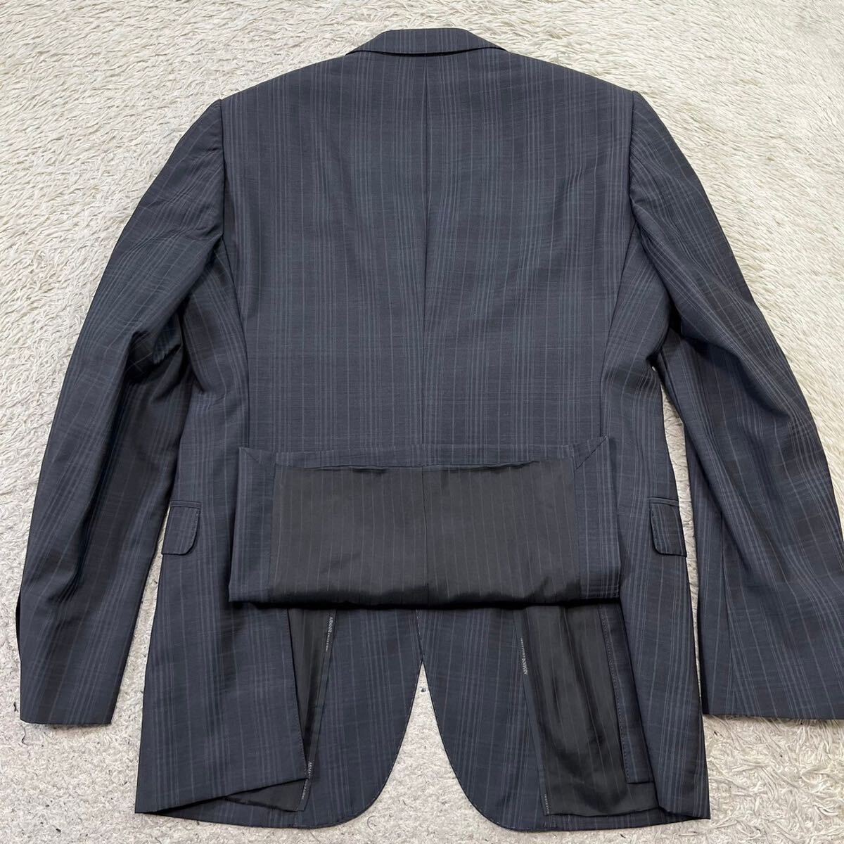  rare size! Armani koretsio-niMETROPOLITAN [.. ultimate ]ARMANI COLLEZIONI suit setup jacket check gray XL rank 