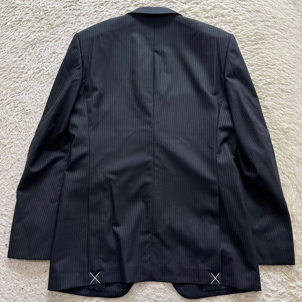 【新品】タケオキクチ TAKEO KIKUCHI スーツ セットアップ テーラードジャケット ストライプ ブラック L位の画像9