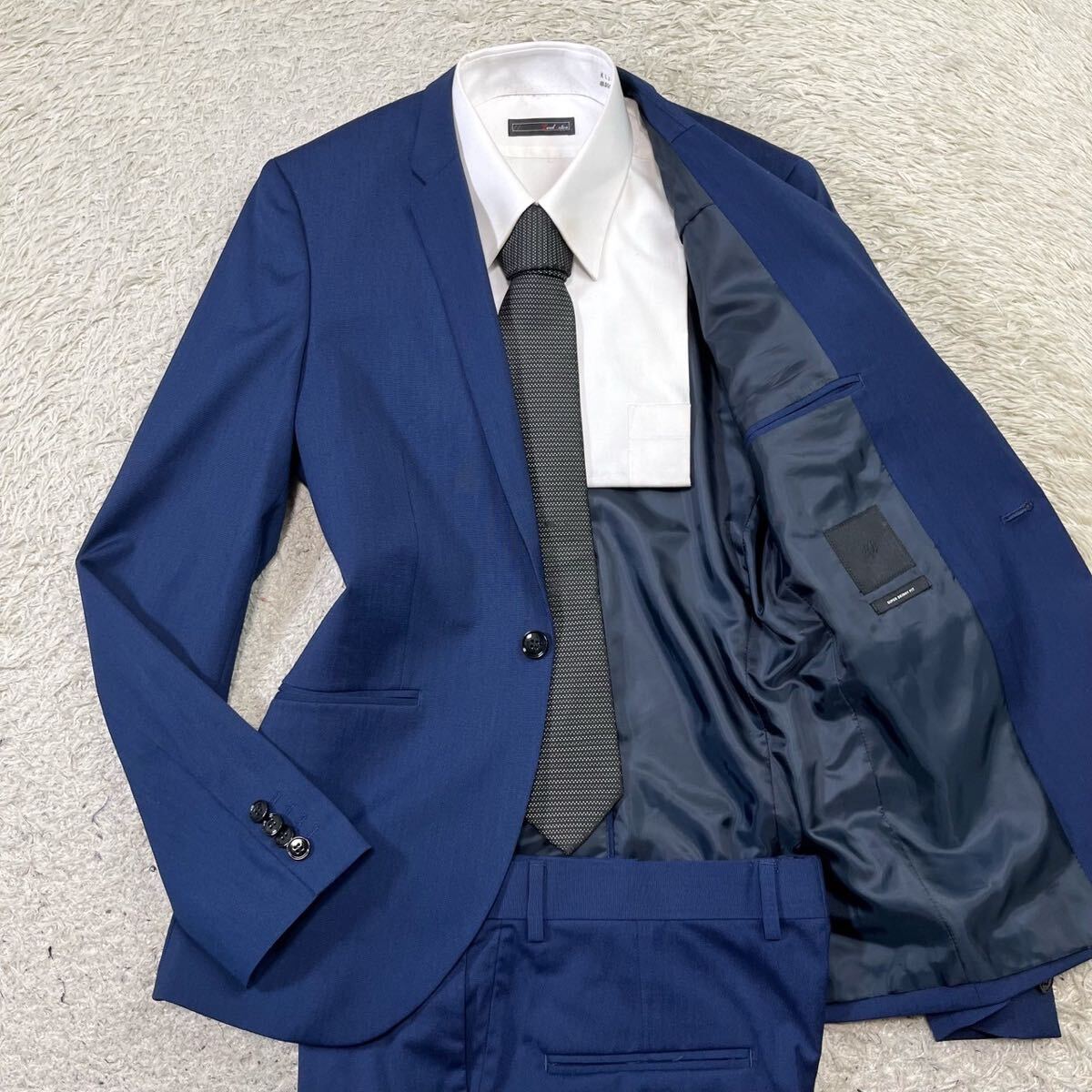 エイチアンドエム【鮮やかなブルー】H&M スーツ　セットアップ　テーラードジャケット　ブルー　青　M位_画像1