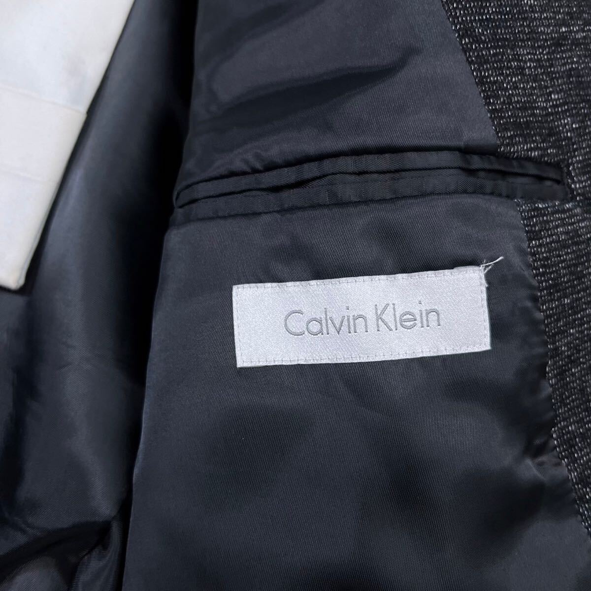 極美品！カルバンクライン【至高の逸品】Calvin Klein スーツ　セットアップ　テーラードジャケット　ストレッチ　グレー　M位_画像6