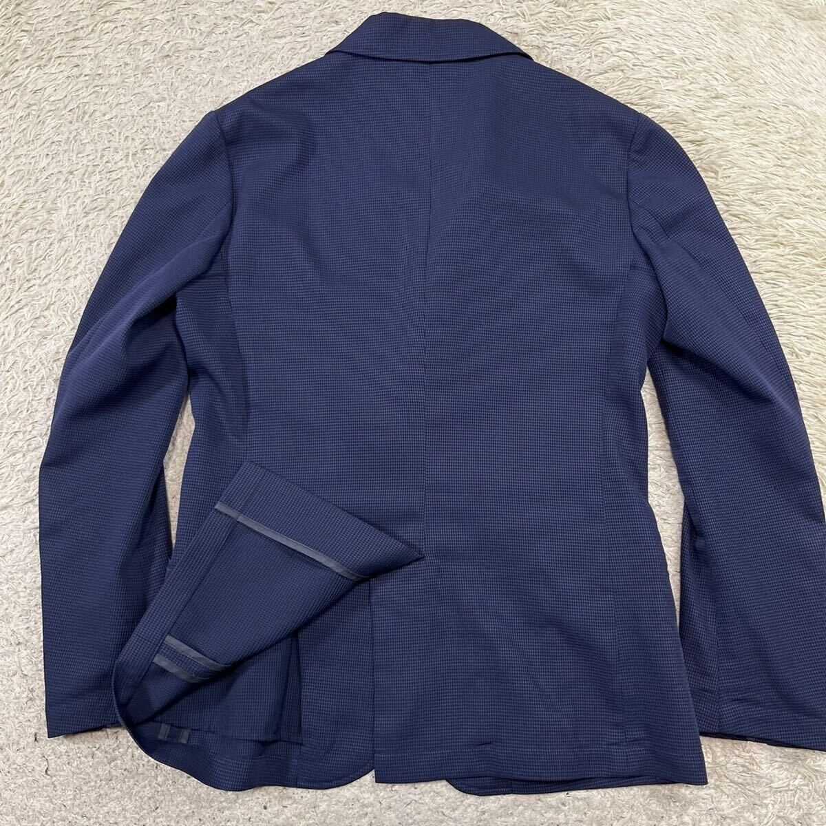  Katharine Hamnett London [ popular one put on ]KATHARINEHAMNETT tailored jacket summer jacket sia soccer blue navy 