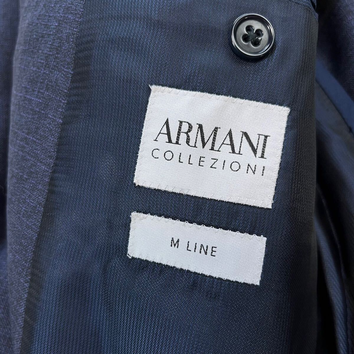 希少サイズ！アルマーニコレツォーニ【至高のM LINE】ARMANI COLLEZIONI スーツ　セットアップ　テーラードジャケット　ネイビー　XL位_画像5