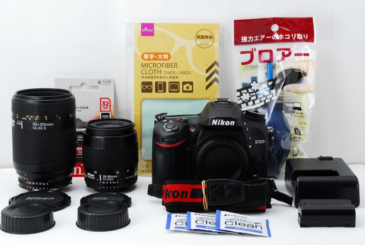 美品★Wi-Fi搭載★レンズ2本★Nikon D7200★超高画質2416万画素★高性能デジタル一眼レフカメラ★