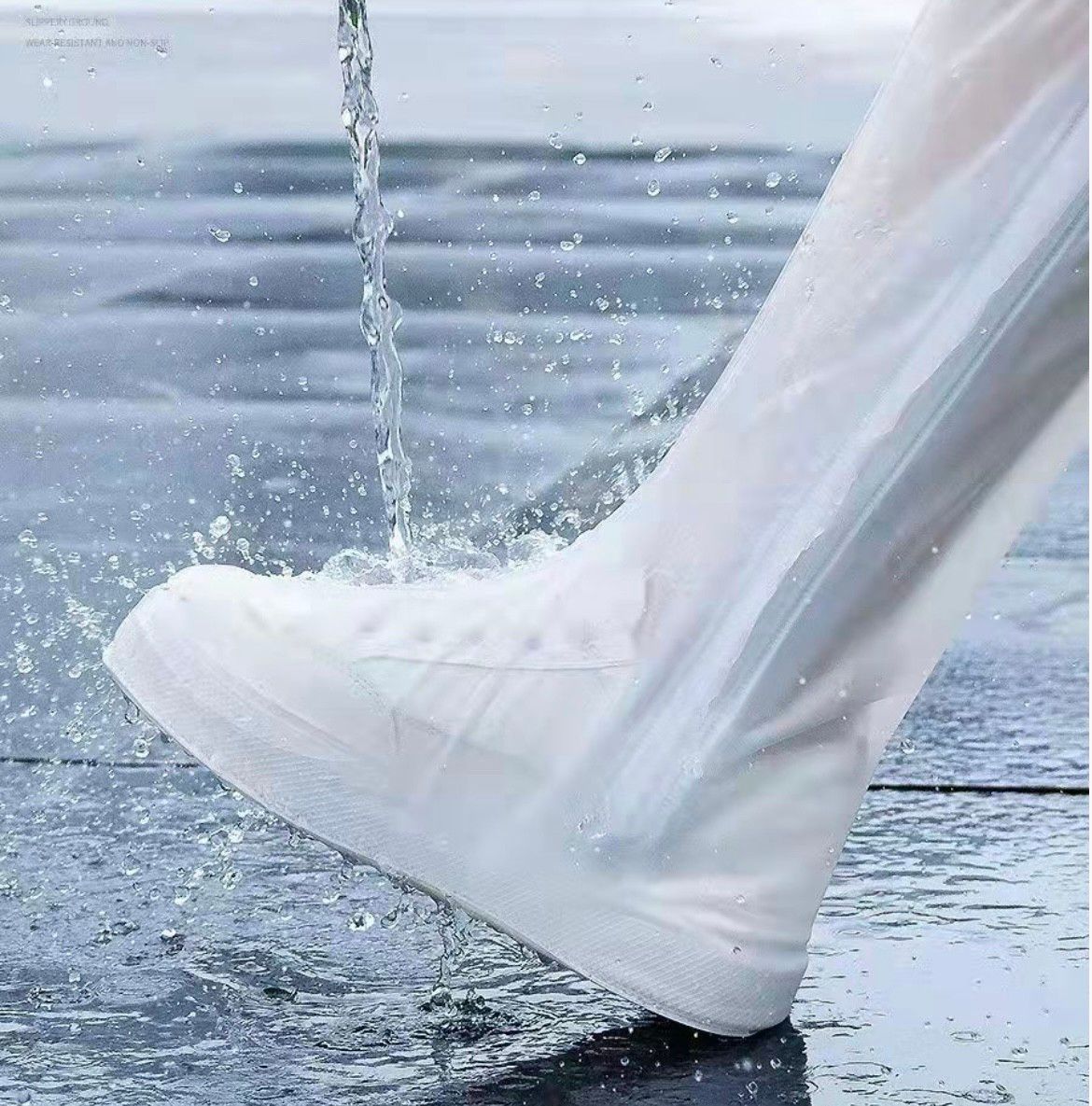 XLサイズ 茶色 ブラウン レイン シューズカバー 靴カバー 防水 雨対策 梅雨対策 滑り止め 折り畳み式
