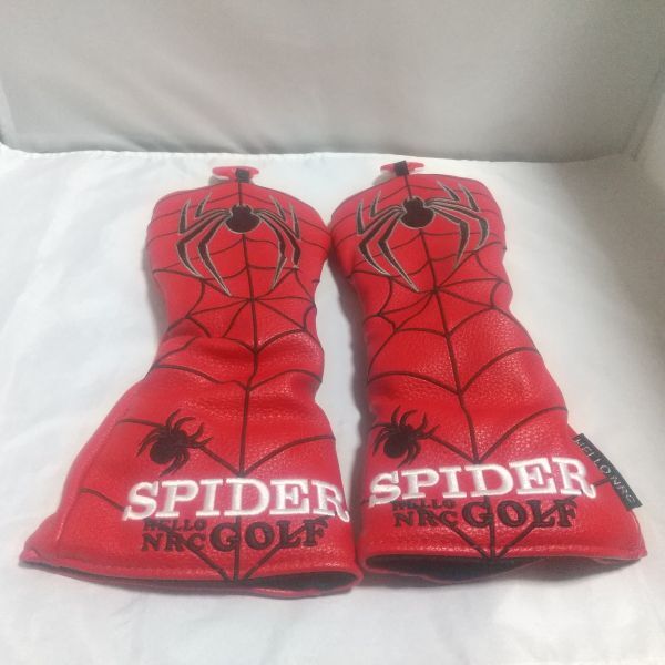 お買い得 ゴルフ フェアウェイウッド FW用ヘッドカバー スパイダー レッド2本セット_画像2