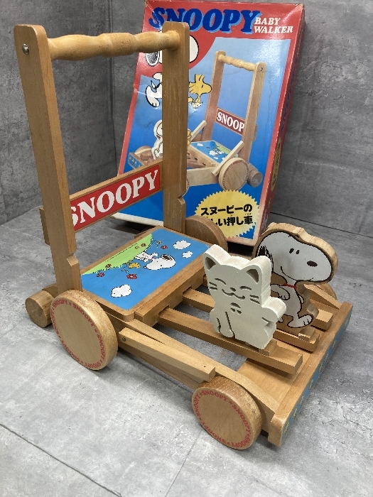 D3a スヌーピーの楽しい押し車 SNOOPY 当時物 昭和レトロ おしぐるま 中古現状品 カタカタ_画像1