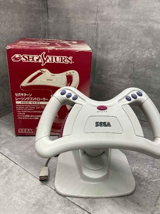 W4a セガサターン レーシングコントローラー 箱付き 中古現状品 HSS-0141 SEGA_画像1