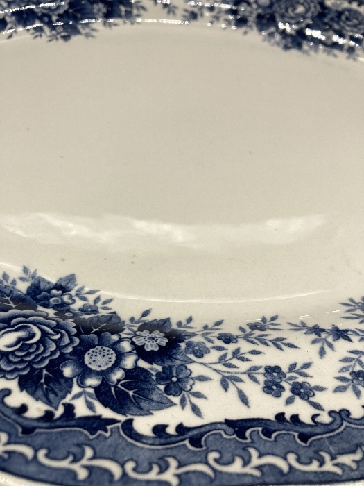 A3a NIKKO オーバルパーティー皿 オードブル大皿 ダブルフェニックス アンティーク 花柄 洋食器 現状品 横幅約40cm_画像3