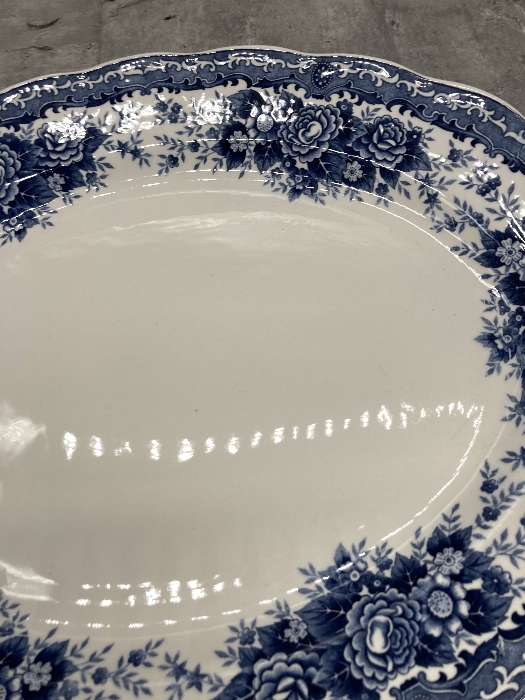 A3a NIKKO オーバルパーティー皿 オードブル大皿 ダブルフェニックス アンティーク 花柄 洋食器 現状品 横幅約40cm_画像4