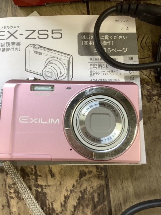 F3d CASIO EXILIM カシオ エクシリム EX-ZS5 デジカメ コンパクトデジタルカメラ 箱付き 取り扱い説明書 カメラ ピンク PK 現状品_画像2