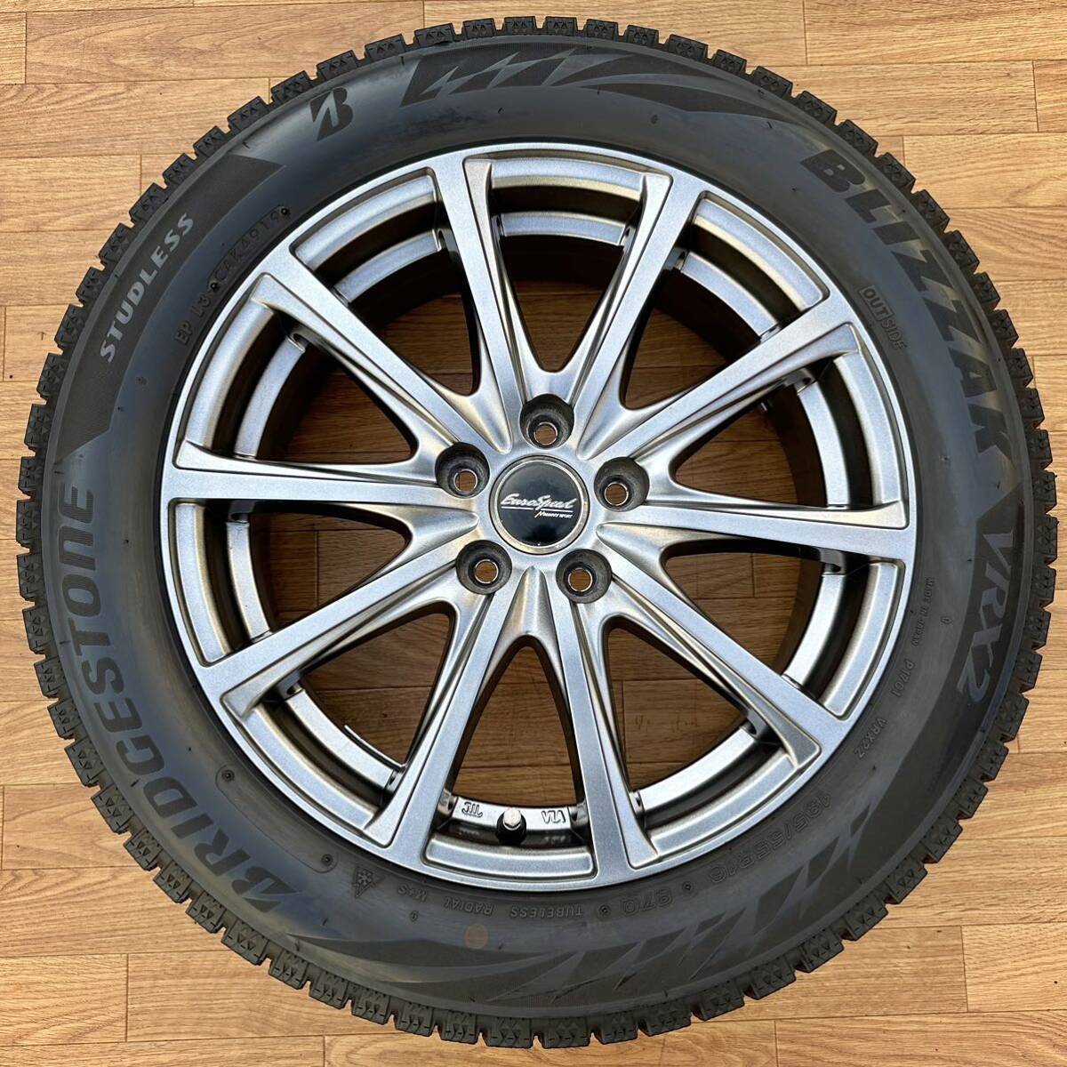 MANARAY EURO SPEED 16インチ アルミホイール＆BS BLIZZAK VRX2 195/55R16 4本 セット★アリオン カローラ プリウス プレミオVW等にの画像4