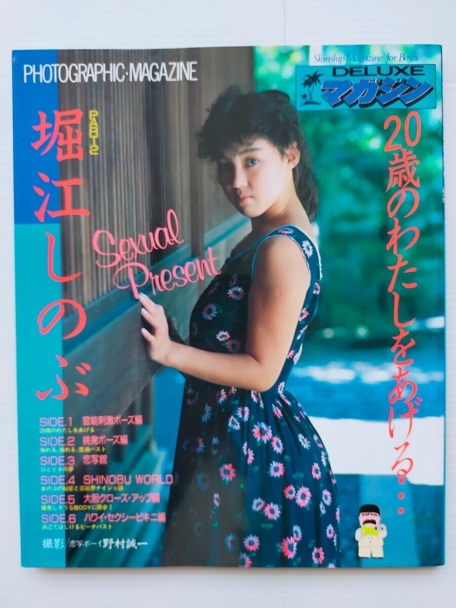 堀江しのぶ　写真集　「20歳のわたしをあげる」DELUXEマガジン　ピンナップポスター付/1985年/グラビアアイドル/昭和_画像2