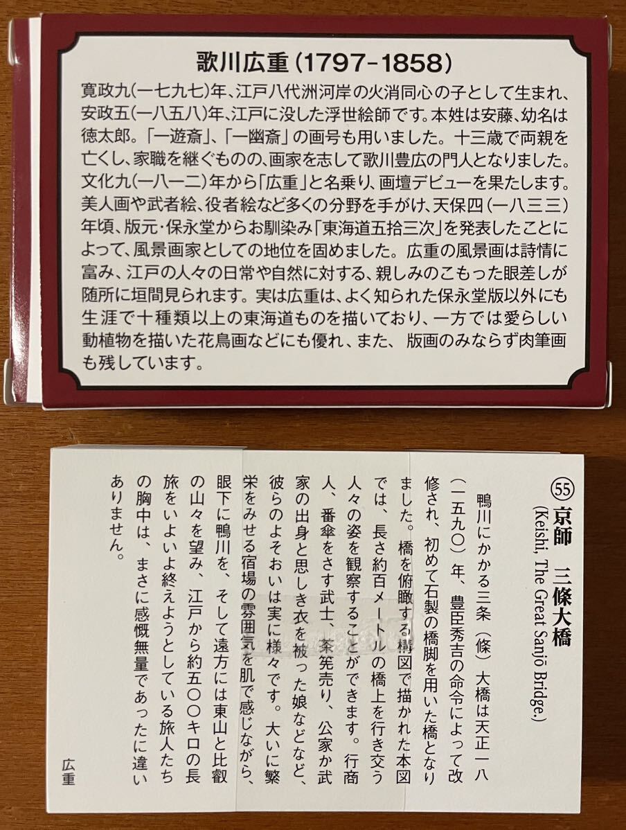 東海道五拾三次 カード フルセット 歌川広重 永谷園 当選品 の画像2
