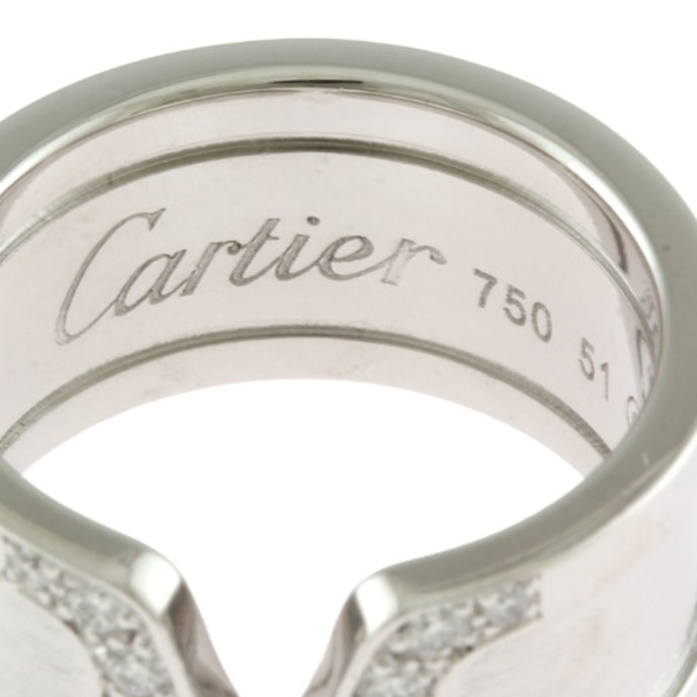 カルティエ ２C リング 指輪 11号 18金 K18ホワイトゴールド ダイヤモンド レディース CARTIER 中古 美品_画像7