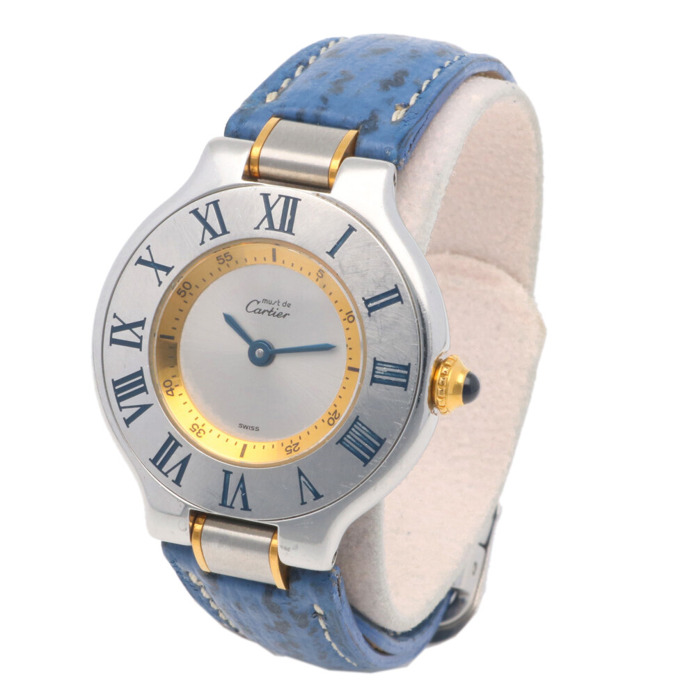 カルティエ マスト21 腕時計 時計 ステンレススチール 1340 クオーツ レディース 1年保証 CARTIER 中古_画像3
