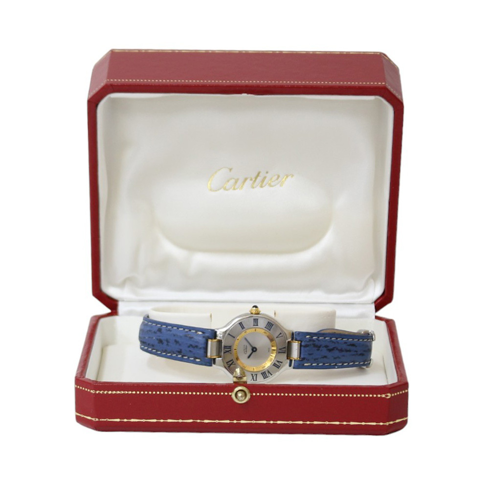 カルティエ マスト21 腕時計 時計 ステンレススチール 1340 クオーツ レディース 1年保証 CARTIER 中古_画像10