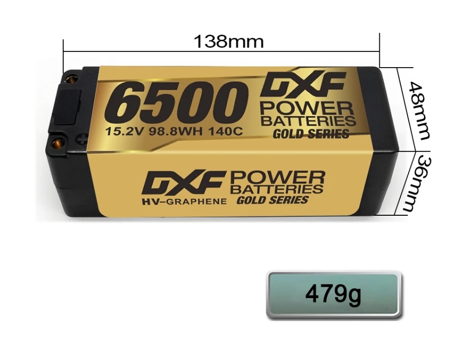 GXF 4セル リポバッテリー 15.2V 6500mAh 140C Super-LCG ゴールドシリーズ 新品 1/8 電動バギー、電動トラギーなどに