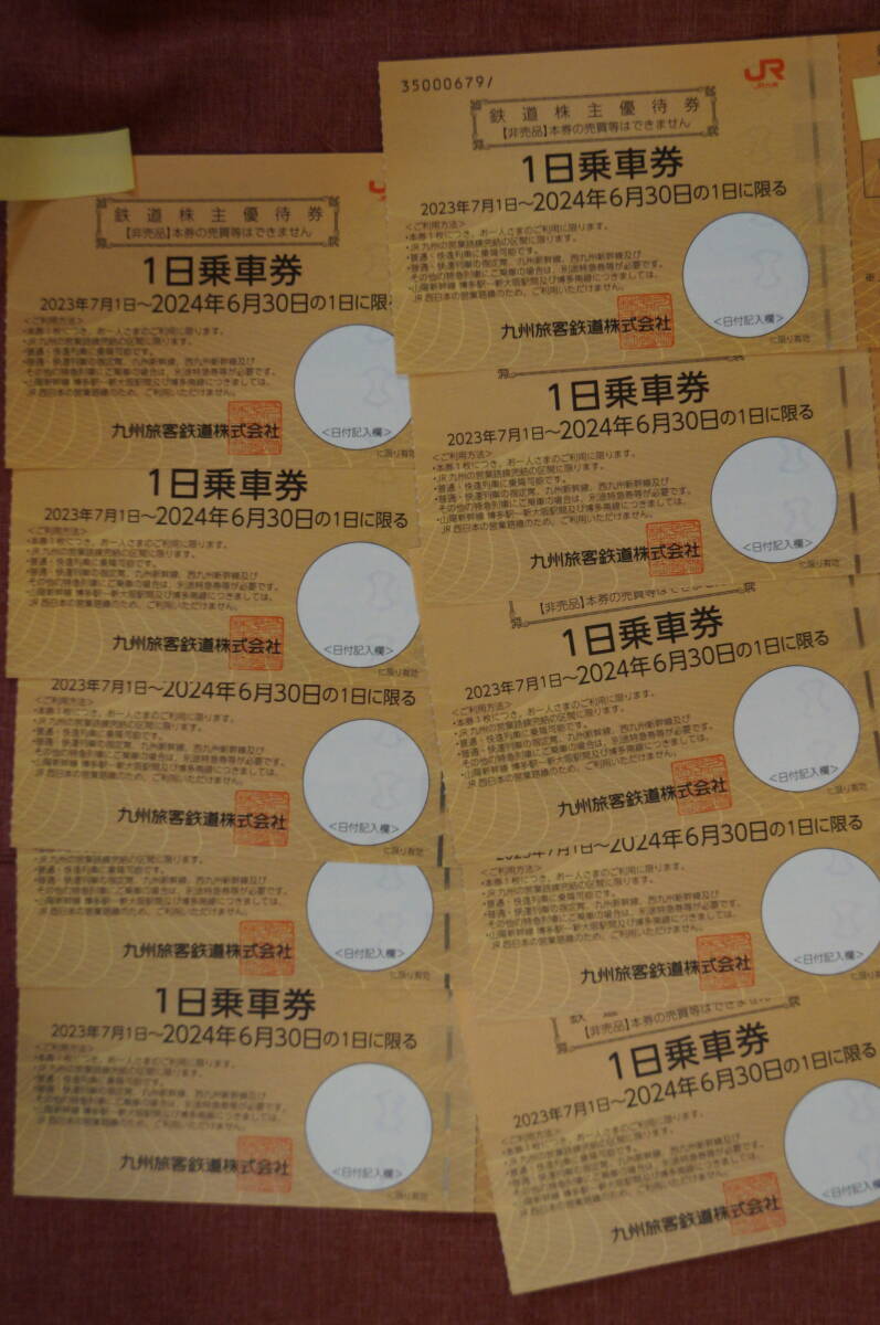 JR九州　鉄道株主優待券　1日乗車券　10枚（有効期限2024年6月30日）（2）_画像1