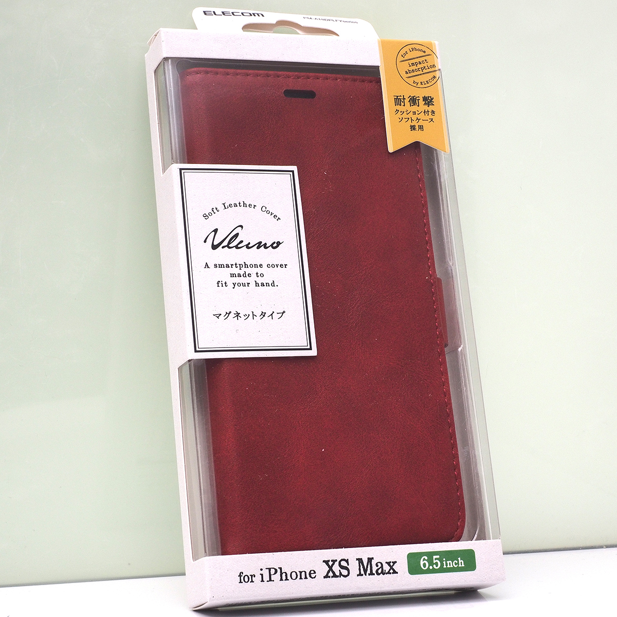 Apple iPhone XS Max (6.5インチ) 用 手帳型ケース ソフトレザーカバー 耐衝撃クッションソフトケース採用 磁石付 レッド 赤 未開封品_画像1