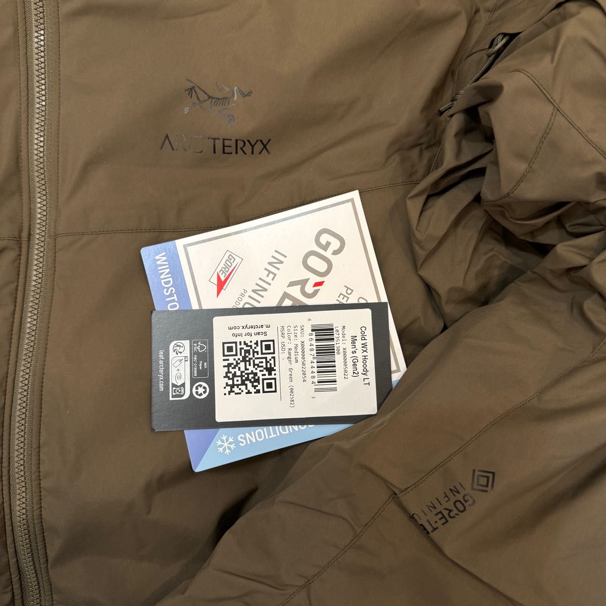 Arc'teryx LEAF Cold WX Hoody LT レンジャーグリーン Mサイズ Arc'teryx LEAF Cold WX Hoody LT レンジャーグリーン Mサイズ