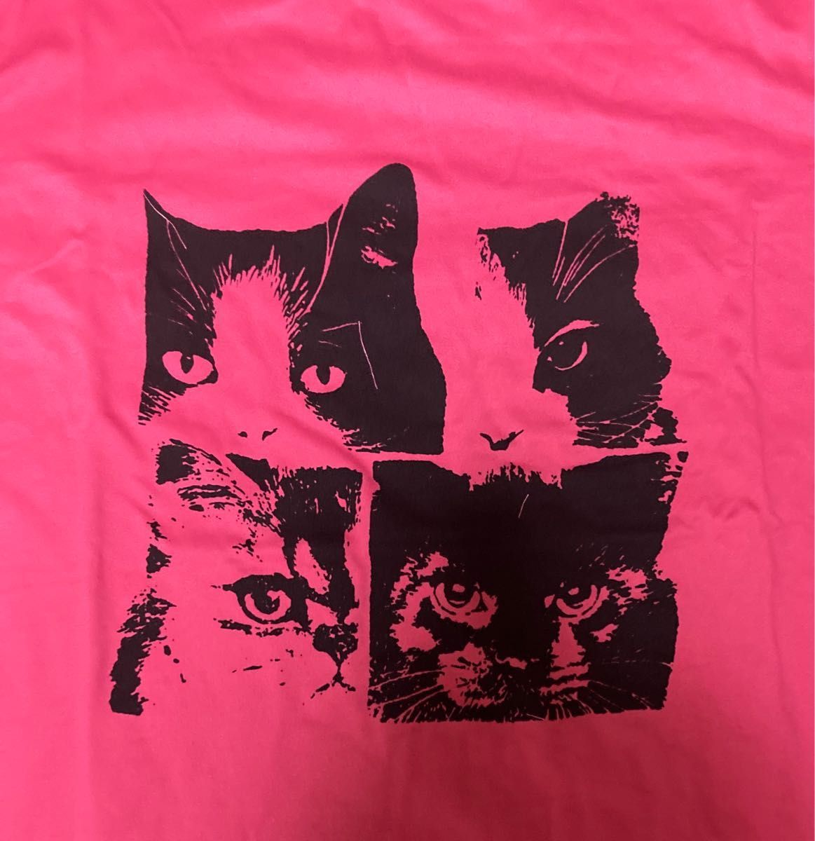 猫柄　半袖　Tシャツ　ピンク　猫