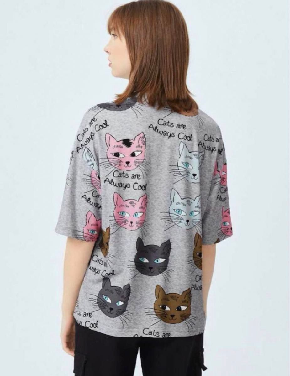 猫柄　Tシャツ　半袖　ネコ　猫