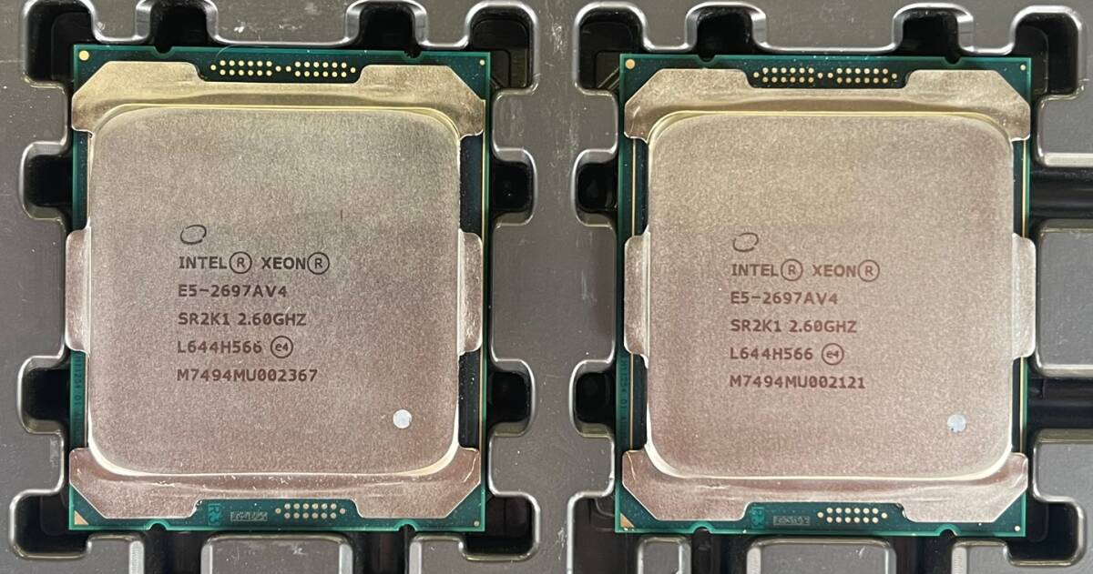 2個セット 同一ロット Intel Xeon E5-2697AV4 SR2K1 16Core 2.60GHz 40MB 145W CPUの画像1