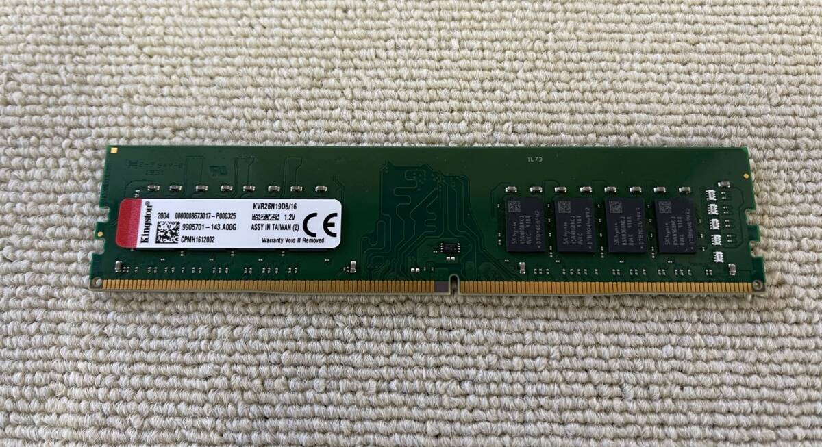 16GB Kingston KVR26N19D8/16 DDR4 2666 PC4-21300 Non-ECC メモリ デスクトップパソコン用の画像1