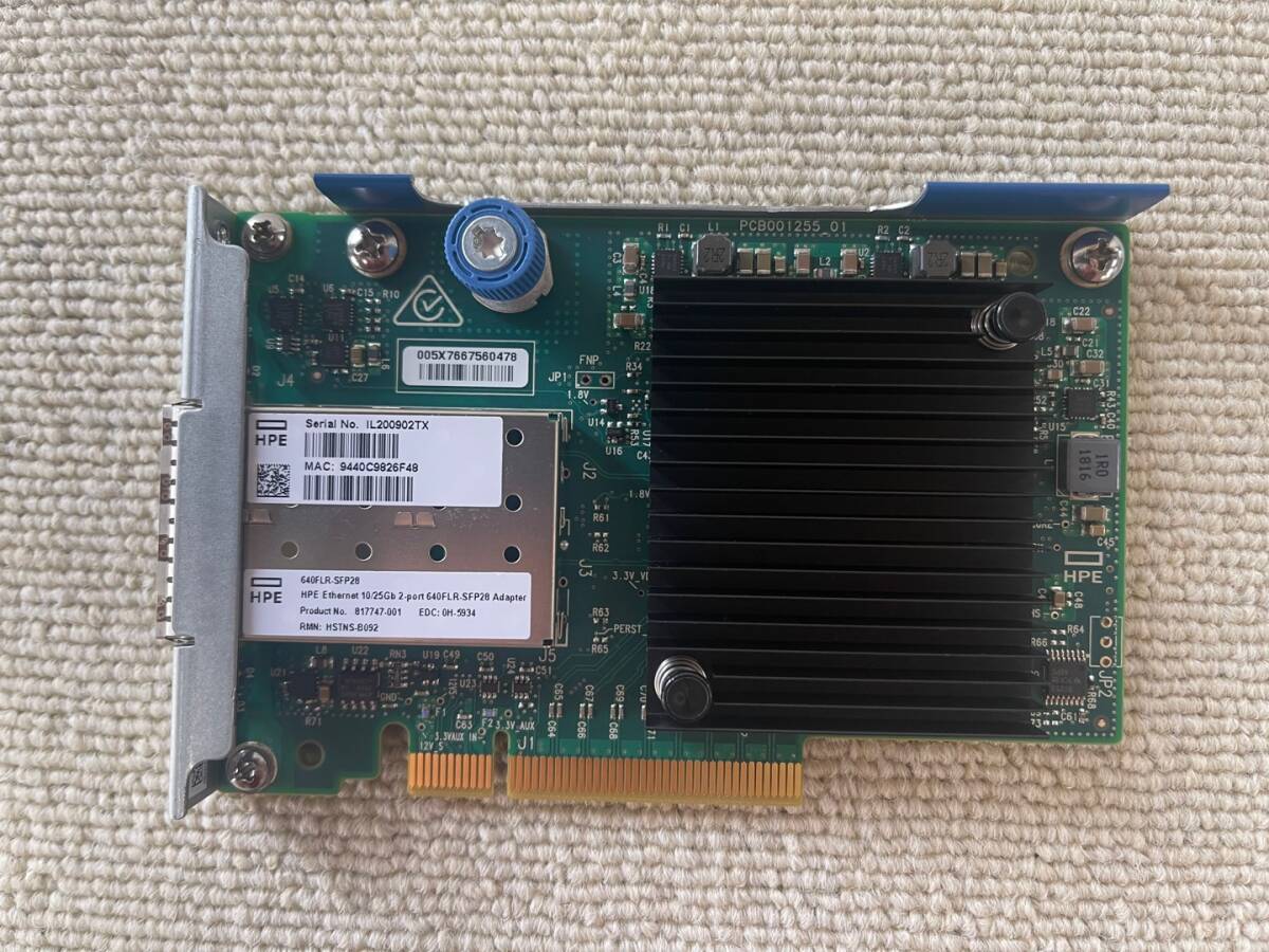 HPE 817749-B21 Ethernet 10/25Gb 2-Port 640FLR-SFP28 Adapter 840139-001 817747-001の画像1