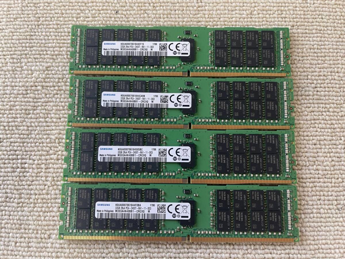 4個セット計128GB Samsung M393A4K40BB1-CRC0Q 32GB 2Rx4 PC4-2666V DDR4 ECC REG メモリ サーバー用 動作品の画像1