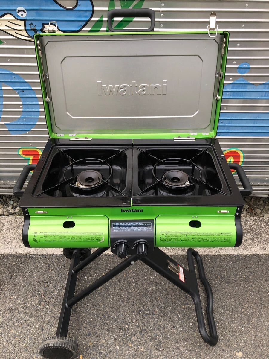 IWATANI グリルステーション イワタニ カセットガスBBQグリル IW-BBQ-GR グリーン 折り畳んで持ち運べる_画像2