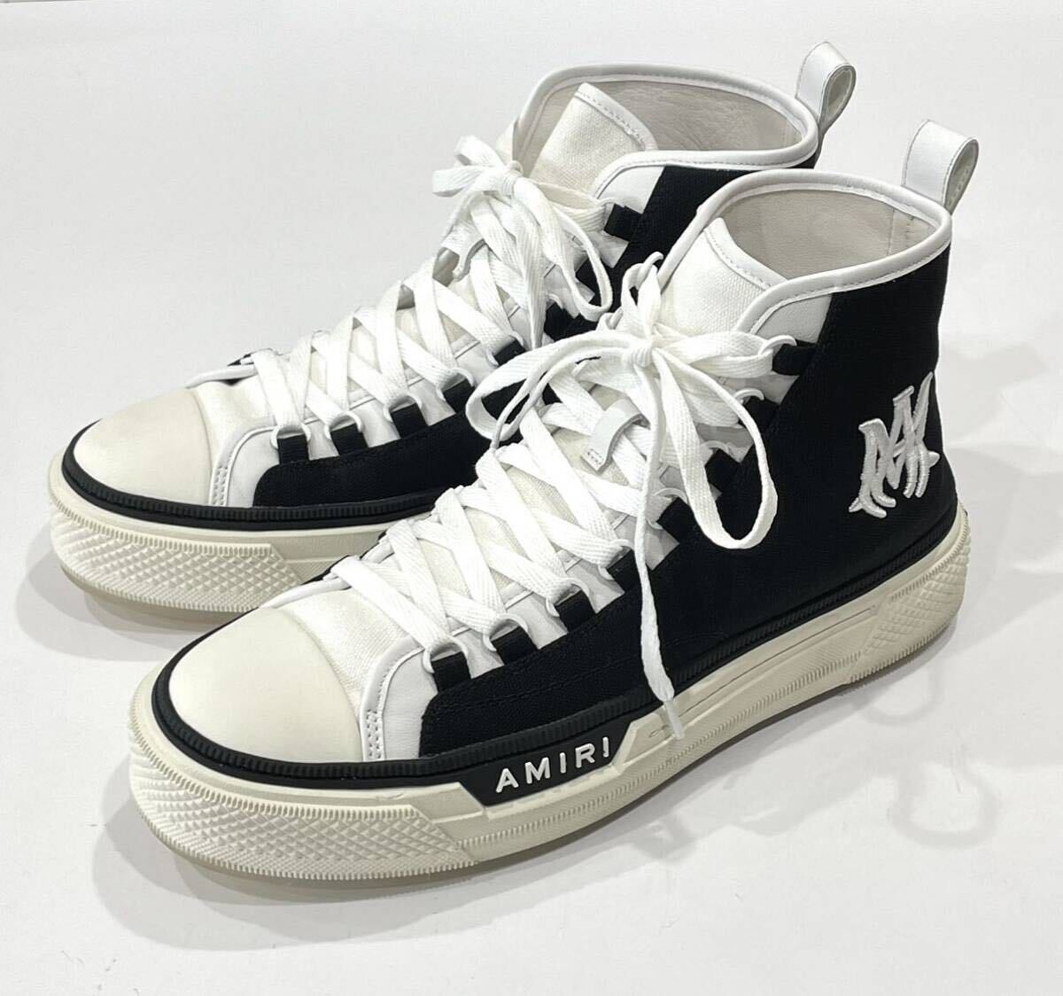 美品 AMIRI アミリ MA COURT HI ハイトップ スニーカー PS22MFS015 メンズ サイズ44(約29.0cm) キャンバス ブラック ハイカット 袋付き _画像1