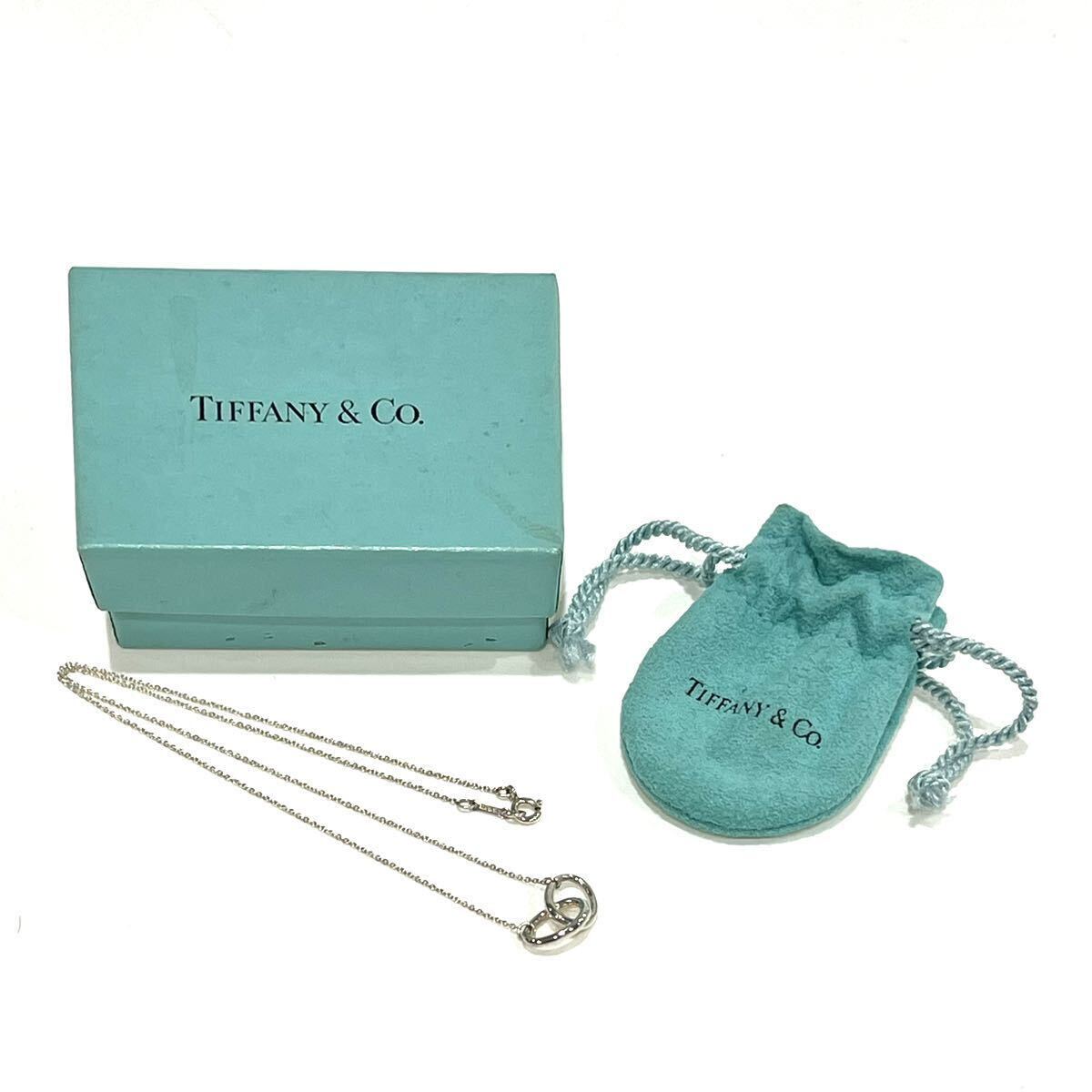 良品 Tiffany&Co. ティファニー ダブルループ ネックレス スターリングシルバー SV925 エルサペレッティ アクセサリー 専用小袋箱付き