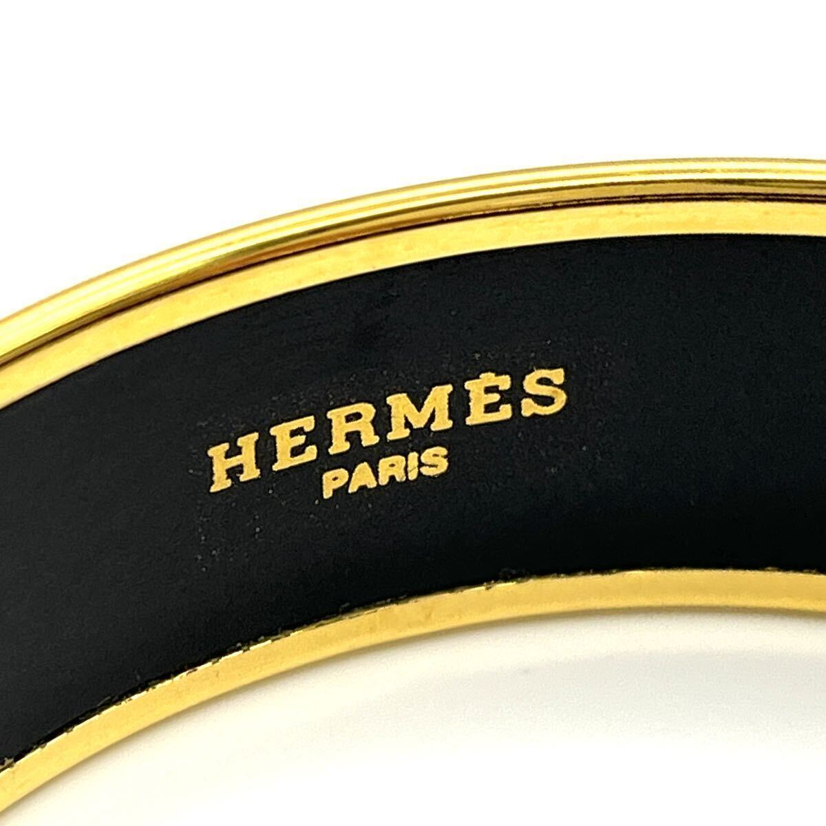 HERMESエルメス エマイユ バングル 七宝焼 ブレスレット GP メッキ ゴールド×レッド レディース アクセサリー 送料無料 の画像6