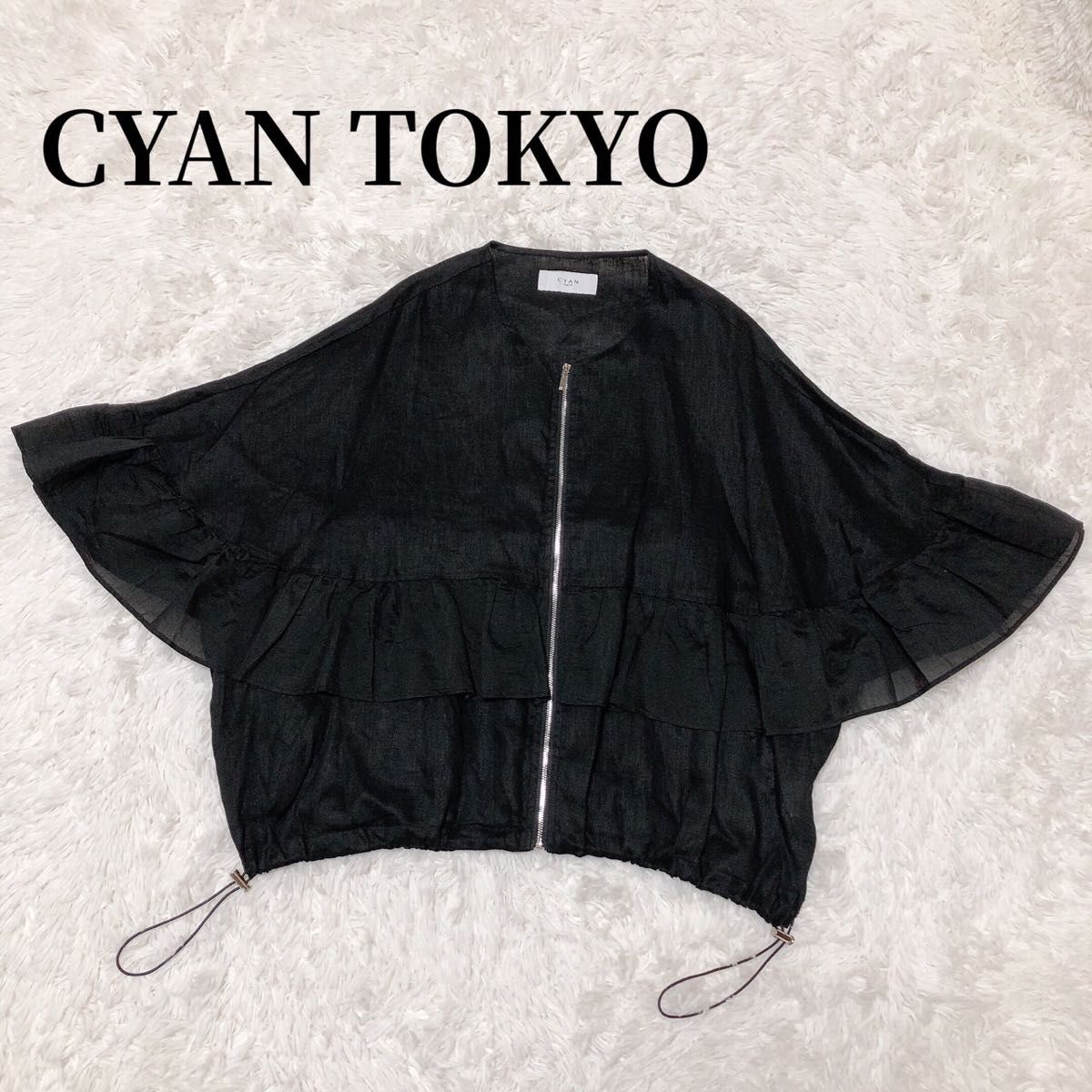 シアントーキョー cyan tokyo リネン ジャケット ポンチョ ケープ