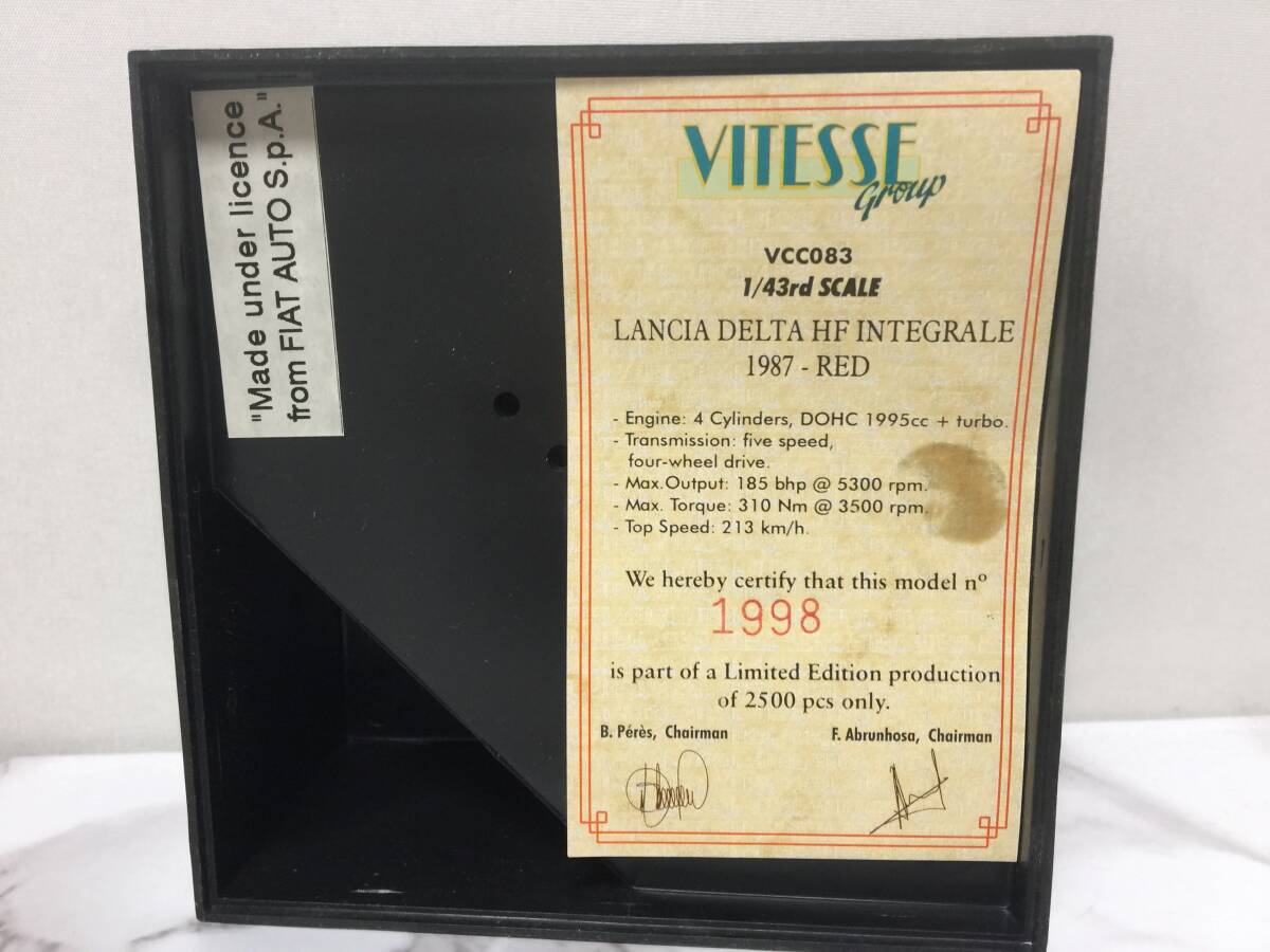 VITESSE　ビテス　VCC083 LANCIA DELTA HF INTEGRALE　ランチア　1/43スケール　ミニカー　　　　MSE　　　222_画像7