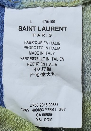 16SS SAINT LAURENT PARIS サンローランパリ タイダイ クラッシュ スウェット L crewneck sweat tops b7944_画像10