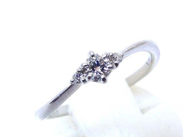 全ての プラチナ Pt900 リング □5E6DS レディース 指輪 1.9g 0.02ct 0.102ct ダイヤ 7号 ■ プラチナ台
