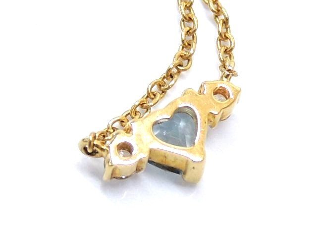  прекрасный товар Star Jewelry колье # K18 желтое золото Heart блюз цветный diamond 0.05ct аксессуары STAR JEWELRY *4K6DS