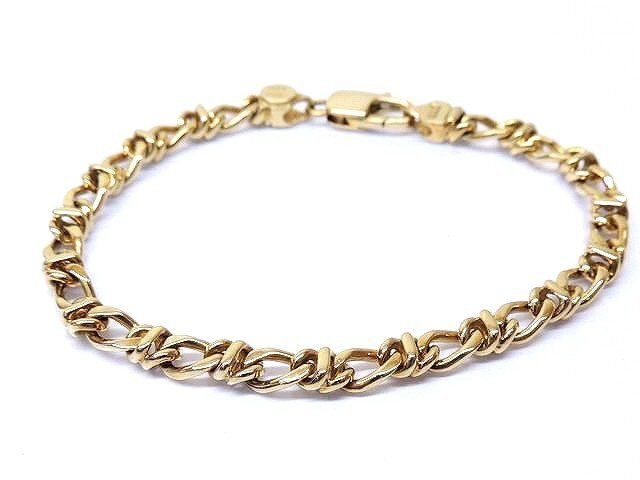 お歳暮 時期 ブレスレット ティファニー 新品同様 ■ □5F6DS Tiffany&Co レディース チェーン 喜平デザイン 16.5g イエローゴールド YG K18 ブレスレット