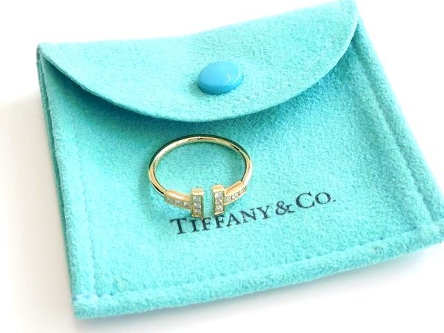 新品同様 ティファニー ■ 11号 K18 YG ダイヤ Tワイヤー リング 指輪 イエローゴールド Tiffany&Co □6D ク4100_画像4
