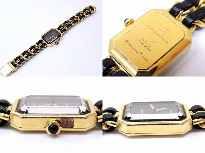 シャネル 時計 ■ プルミエール Sサイズ ステンレス ゴールドカラー ブラック 文字盤 レディース クォーツ 腕時計 CHANEL □5C6DSの画像2