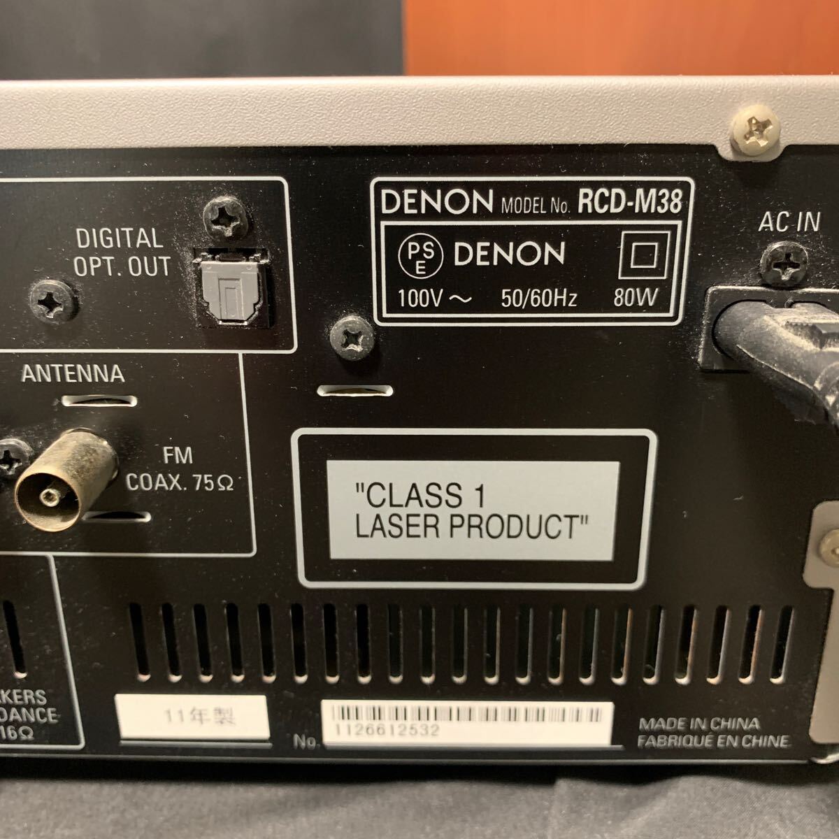 DENON デノン RCD-M38 CDレシーバー スピーカー セット 音出し確認済み CDプレイヤー オーディオ機器 音響機器_画像7